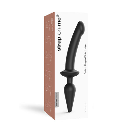 Strap-On-Me Hybrid Collection Switch Plug-In Realistic Dildo Dual-Ended Black L-0