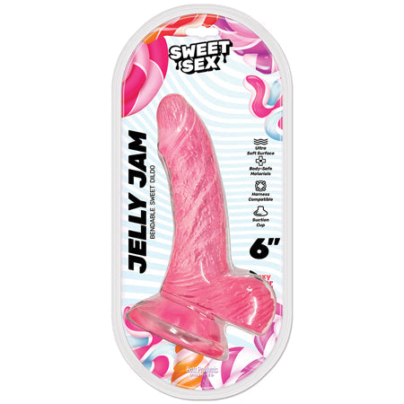 Sweet Sex Jelly Jam Bendable 6 in. Jelly Dildo Pink-0