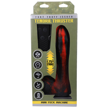 Fort Troff Tendril Thruster Mini Fuck Machine Rechargeable Remote-Controlled Silicone 8.5 in. Thrusting Dildo Red/Black-0