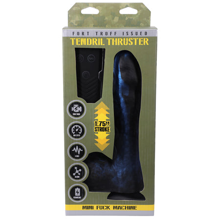Fort Troff Tendril Thruster Mini Fuck Machine Rechargeable Remote-Controlled Silicone 8.5 in. Thrusting Dildo Blue/Black-0