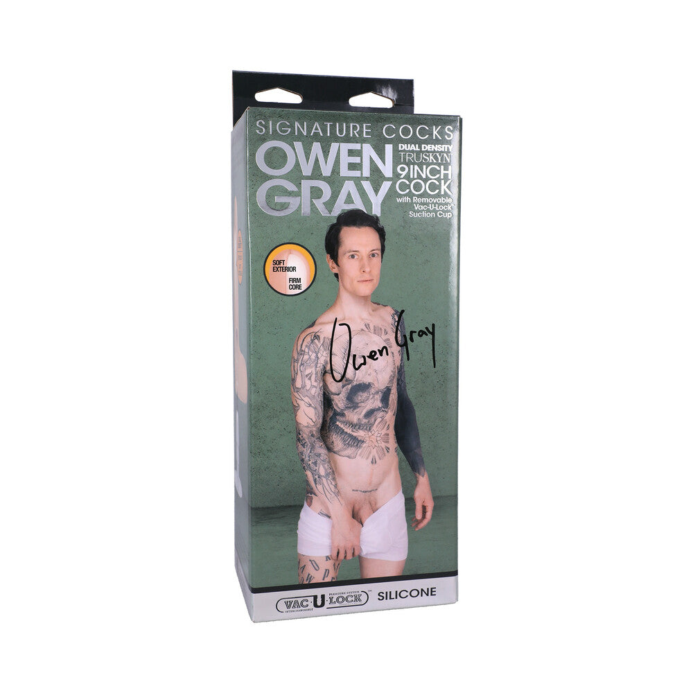 Signature Cocks Owen Gray 9 in. TRUSKYN Silicone Dildo with Vac-U-Lock Suction Cup-0