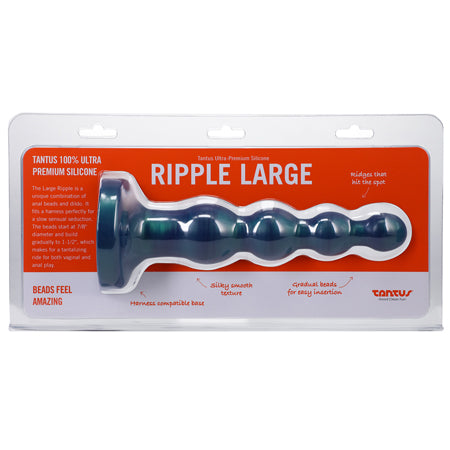 Tantus Ripple Large 8 in. Anal Beads Dildo Medium-Firm Malachite-0