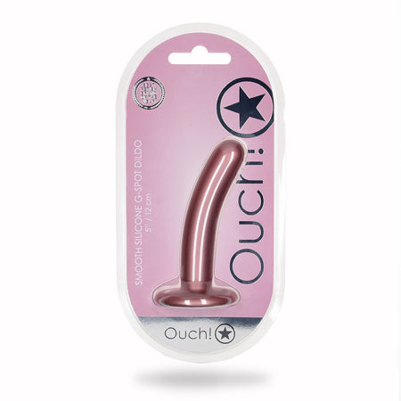 Shots Ouch! Smooth Silicone 5 in. G-Spot Dildo Rose Gold-0