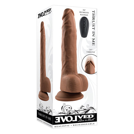 Evolved Thrust In Me Thrusting Vibrating 9.25 in. Dildo Dark-0