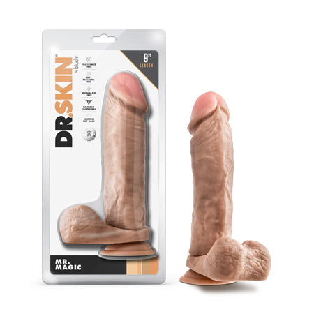 Dr. Skin Mr. Magic 9 in. Dildo with Balls Beige-0