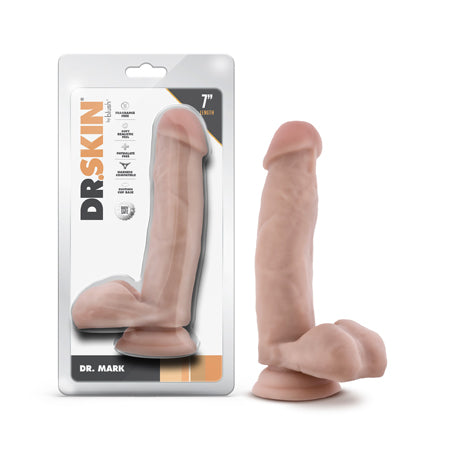 Dr. Skin Dr. Mark 7 in. Dildo with Balls Beige-0