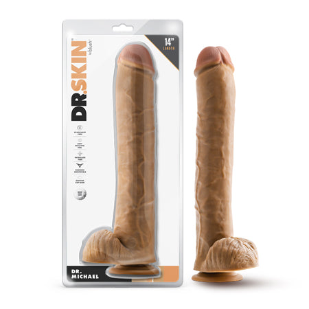 Dr. Skin Dr. Michael 14 in. Dildo with Balls Tan-0