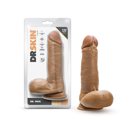 Dr. Skin Dr. Paul 7.25 in. Dildo with Balls Tan-0