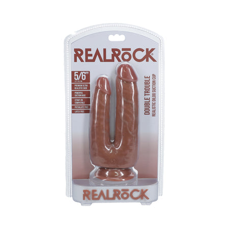 RealRock Double Trouble 5 in. / 6 in. Dildo Tan-0