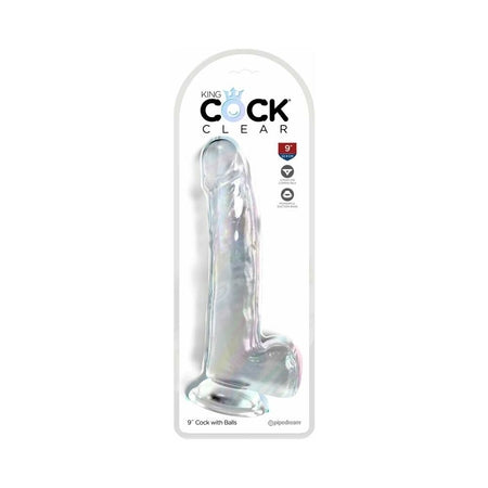 King Cock Clear with Balls 9in Clear-0
