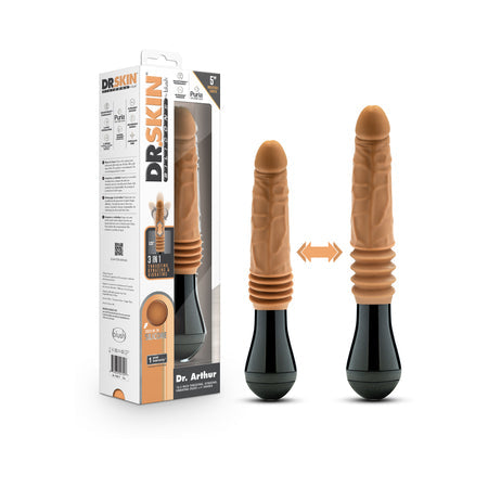 Dr. Skin Silicone Dr. Arthur Thrusting Gyrating Vibrating Dildo Tan-0