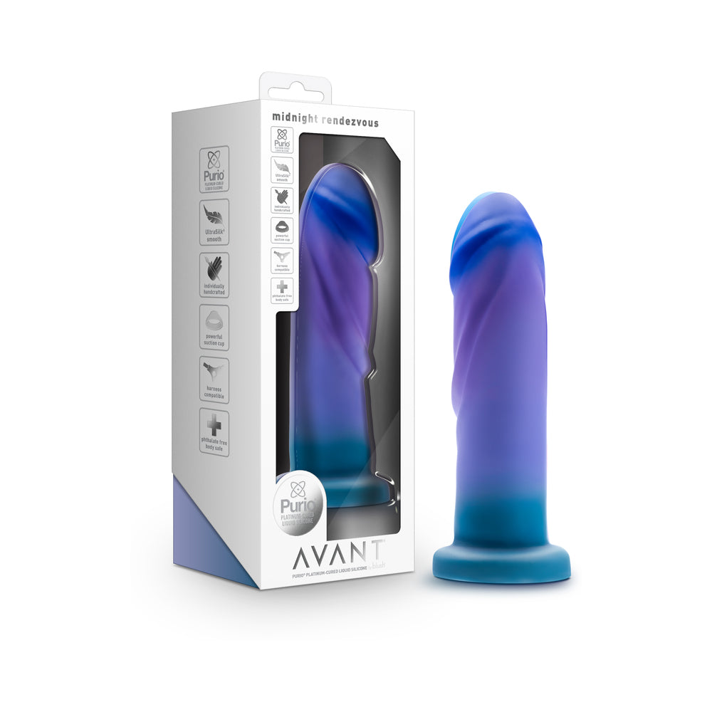 Avant Midnight Rendezvous 7.5 in. Dildo Ocean Blue-0