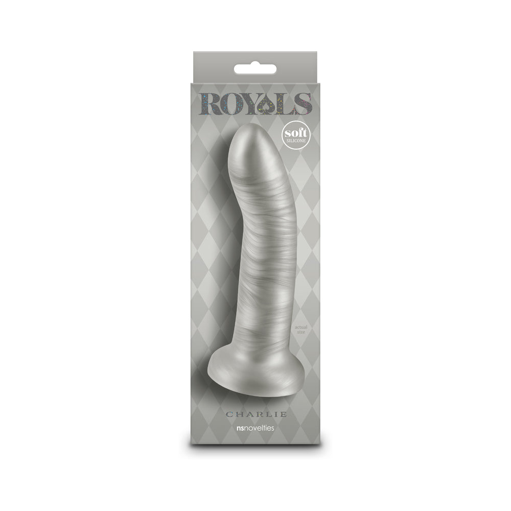 Royals Charlie 7 in. Metallic Curved Dildo Champagne-0