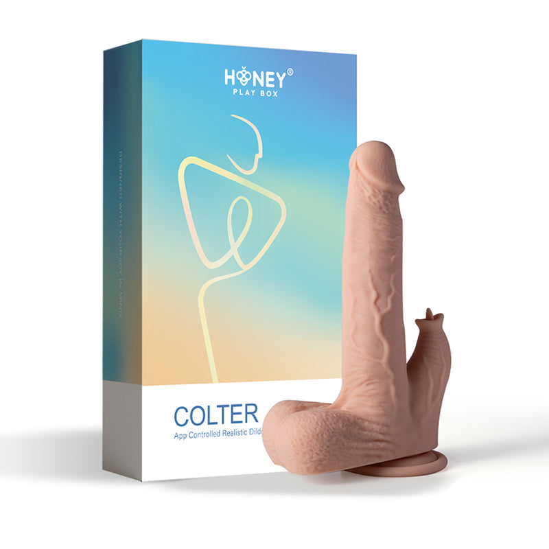 Honey Play Box Colter App Controlled Realistic Thrusting Dildo with Clit Licker 8.5 in.-0