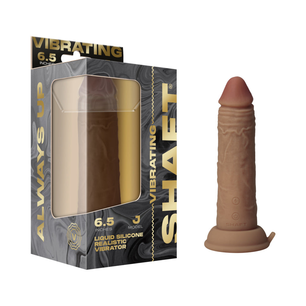 Shaft Vibrating Model J: 6.5 in. Dual Density Silicone Dildo Oak-0
