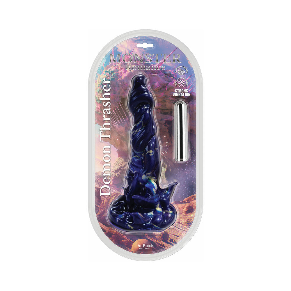 Monster Romance Demon Thrasher with Vibrating Bullet Silicone Dildo 6.5 in.-0