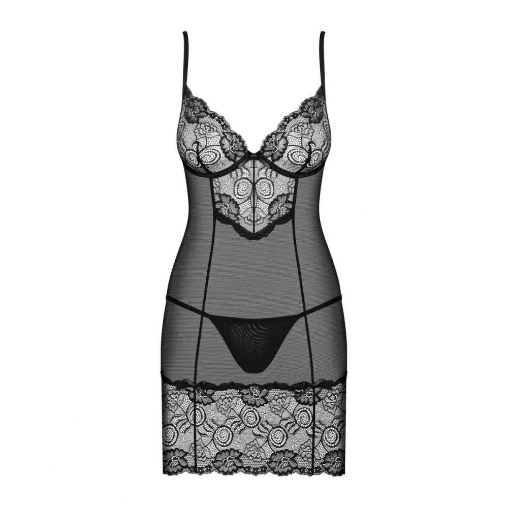 Alluria Chemise & Thong S/M By Obsessive Alluria-2