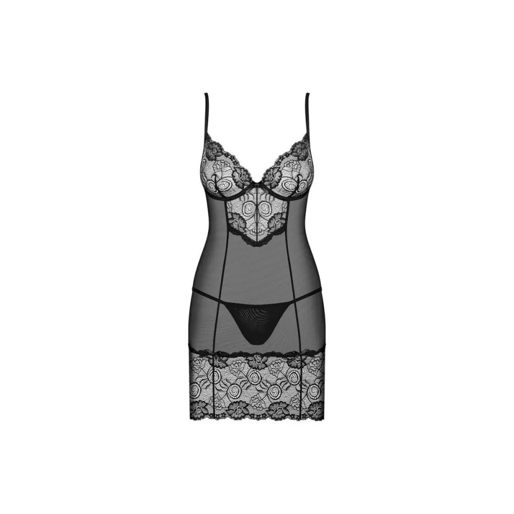 Alluria Chemise & Thong S/M By Obsessive Alluria-3