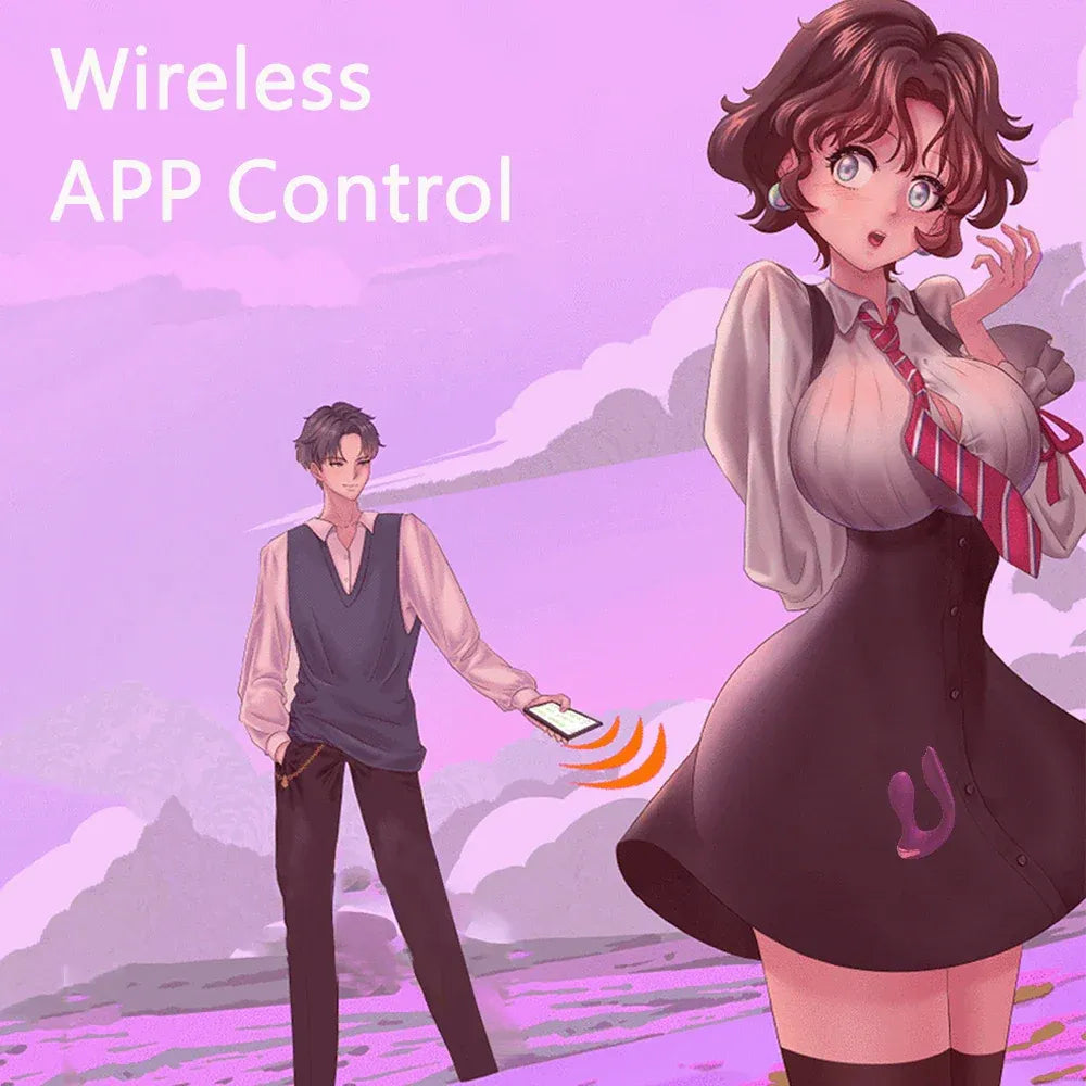 App Control Dual Ended Vibrator for Women Clit Anal Stimulation Couples-1