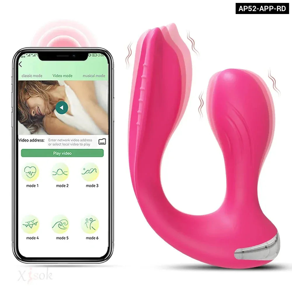 App Control Dual Ended Vibrator for Women Clit Anal Stimulation Couples-6