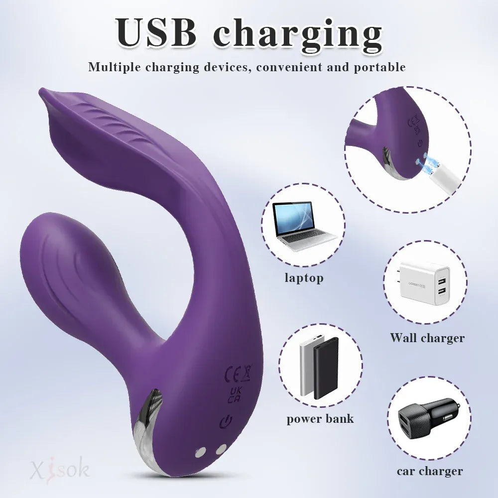 App Control Dual Ended Vibrator for Women Clit Anal Stimulation Couples-4