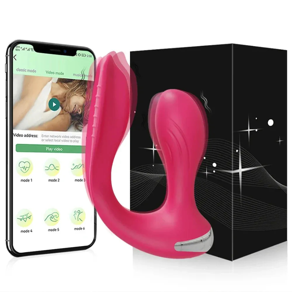App Control Dual Ended Vibrator for Women Clit Anal Stimulation Couples-0