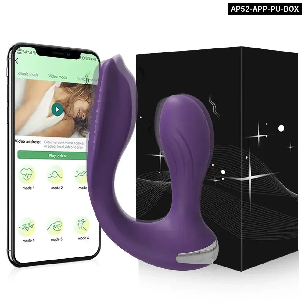 App Control Dual Ended Vibrator for Women Clit Anal Stimulation Couples-7