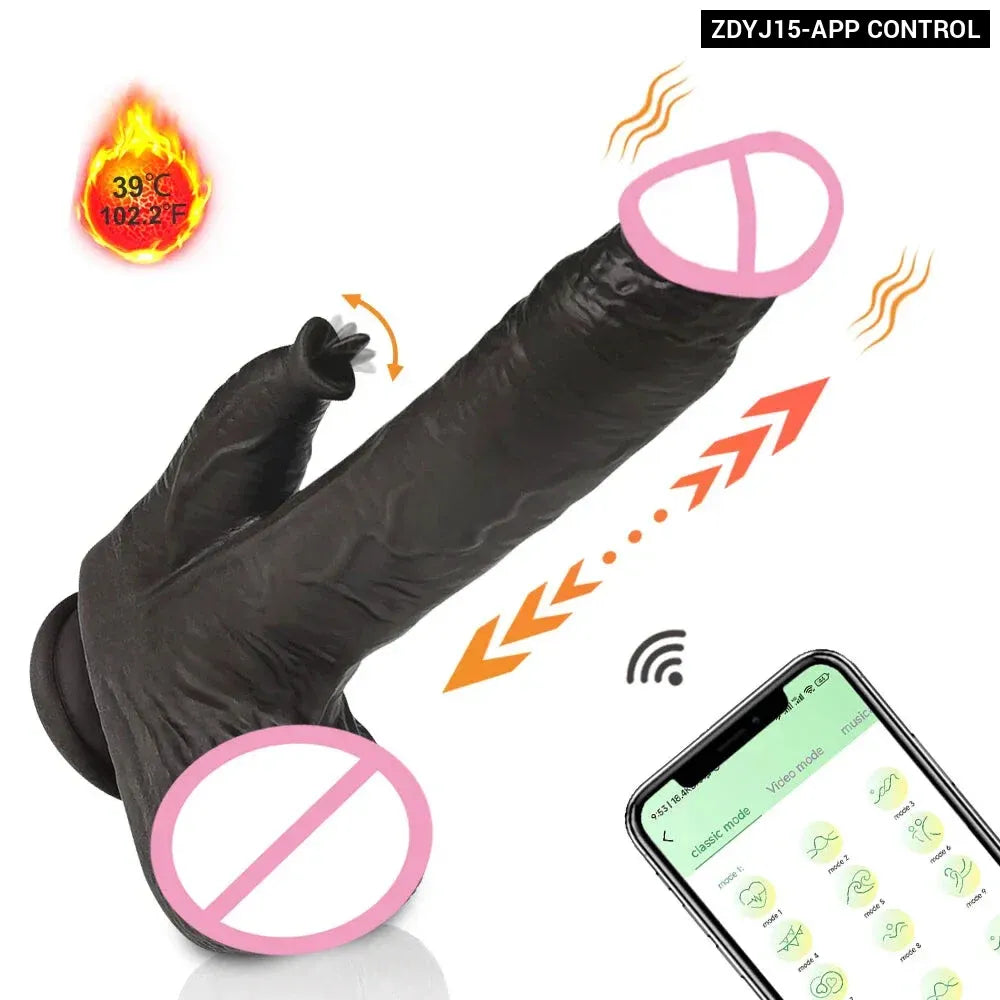 App Controlled Heating Dildo Vibrator for Women Realistic G Spot Pleasure-9