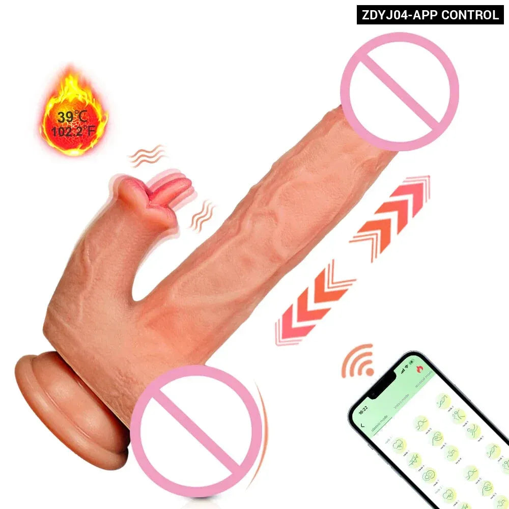 App Controlled Heating Dildo Vibrator for Women Realistic G Spot Pleasure-5