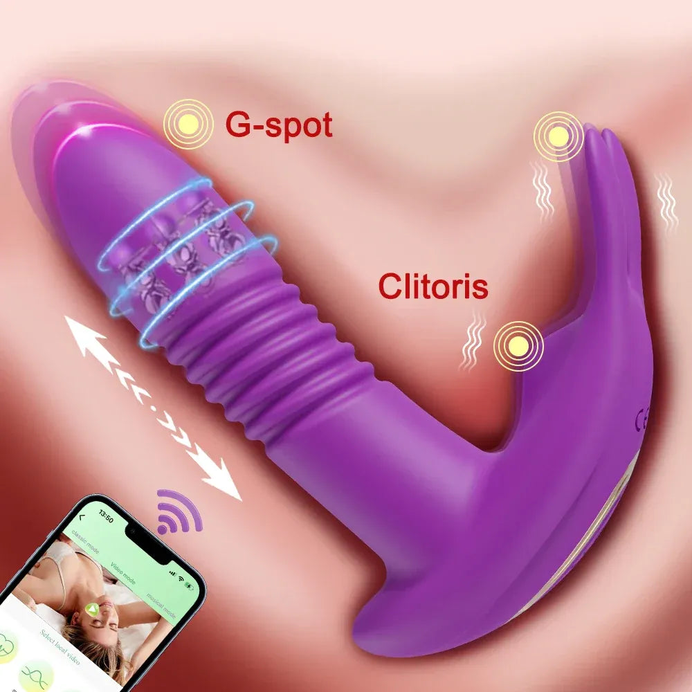 App Controlled Thrusting Vagina Panties Vibrator Wearable Clit Stimulator for Women-1