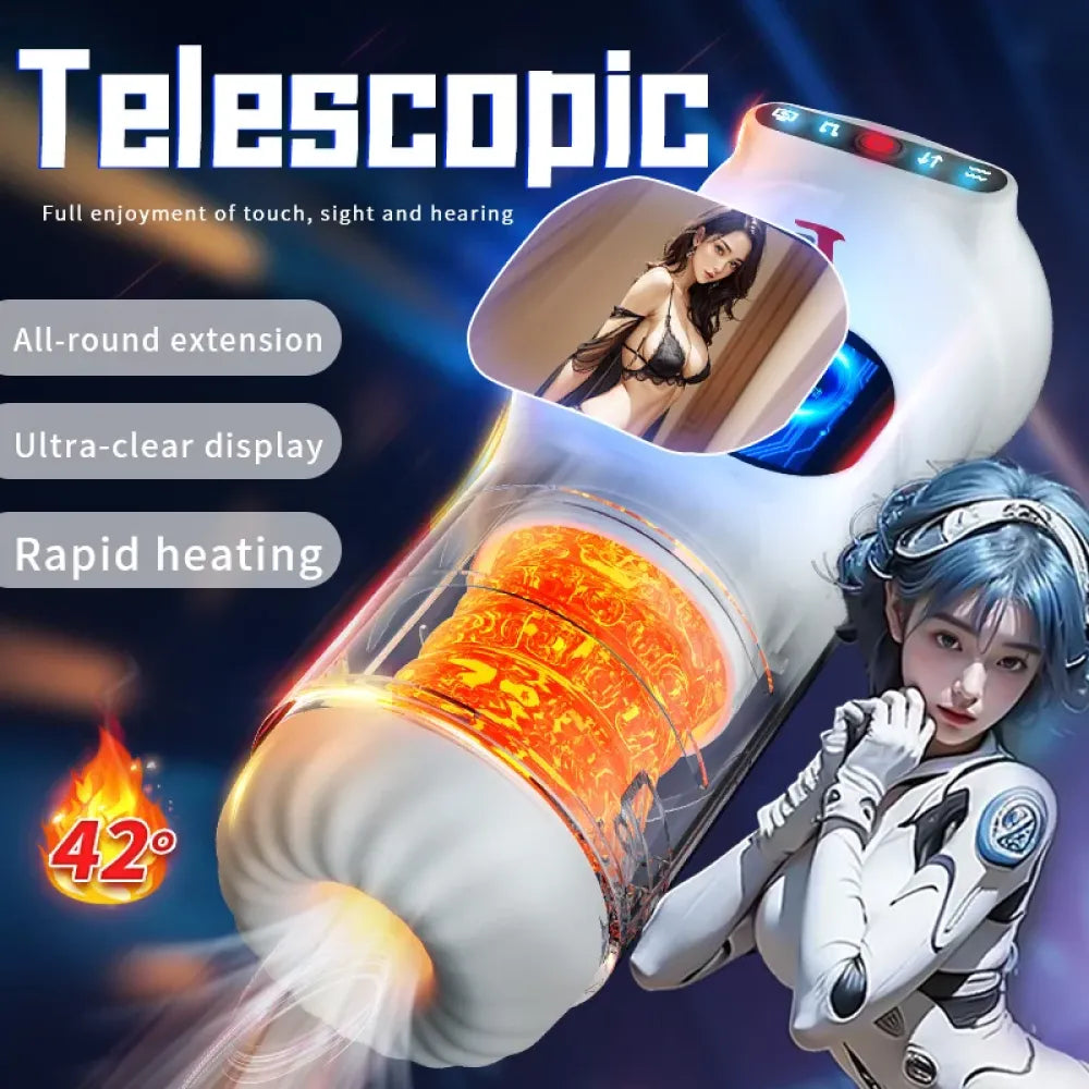 Auto Male Masturbator Cup Telescopic Thrusting Vibrating Heating Real Vagina for Men-1