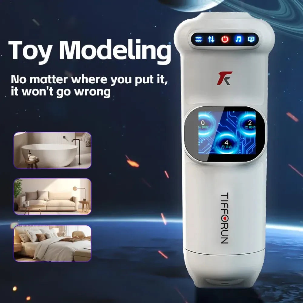 Auto Male Masturbator Cup Telescopic Thrusting Vibrating Heating Real Vagina for Men-2