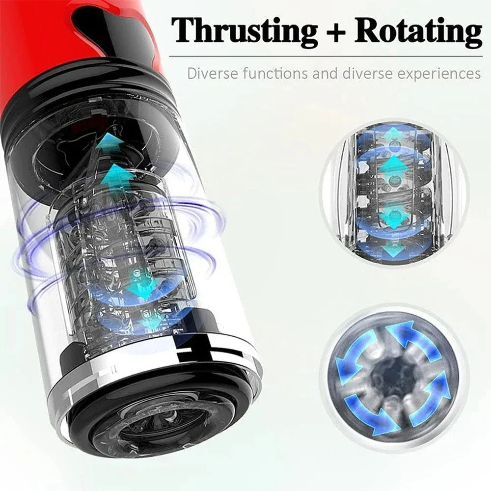 Automatic Telescopic Rotating Masturbator Cup for Men Realistic Vagina Voice Adult Product for 18-2