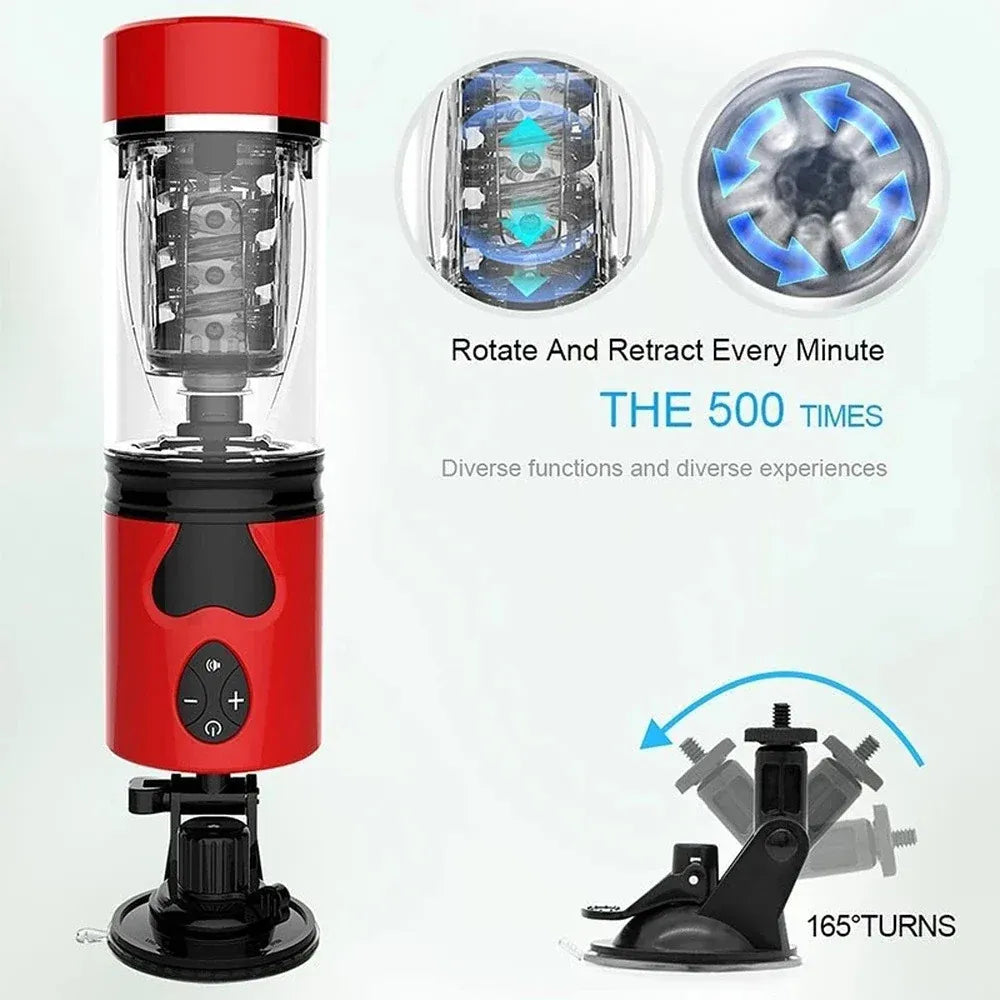 Automatic Telescopic Rotating Masturbator Cup for Men Realistic Vagina Voice Adult Product for 18-3