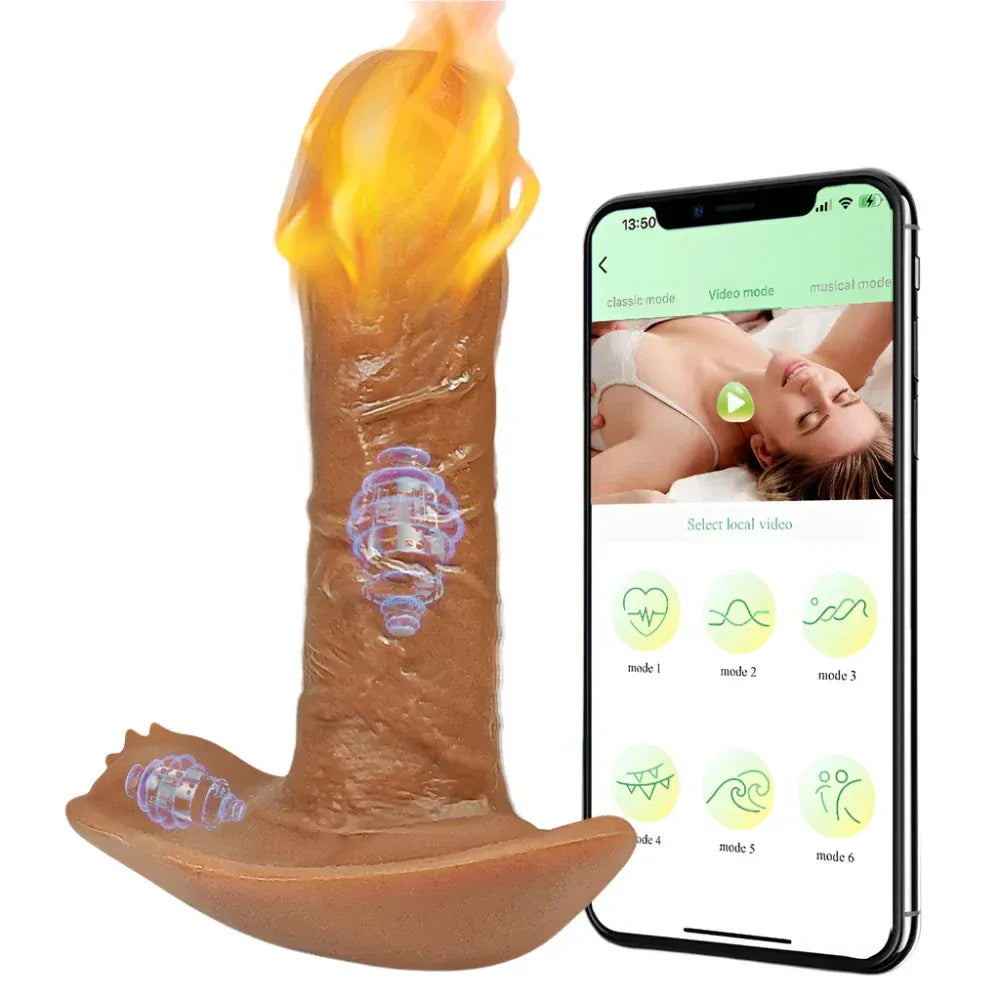 Bluetooth Thrusting Dildo with Heat for Women-0