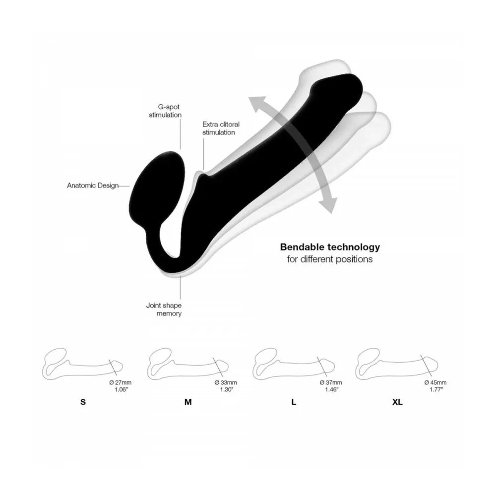 Dildo By Strap-On-Me Semi-Realistic Black M-1
