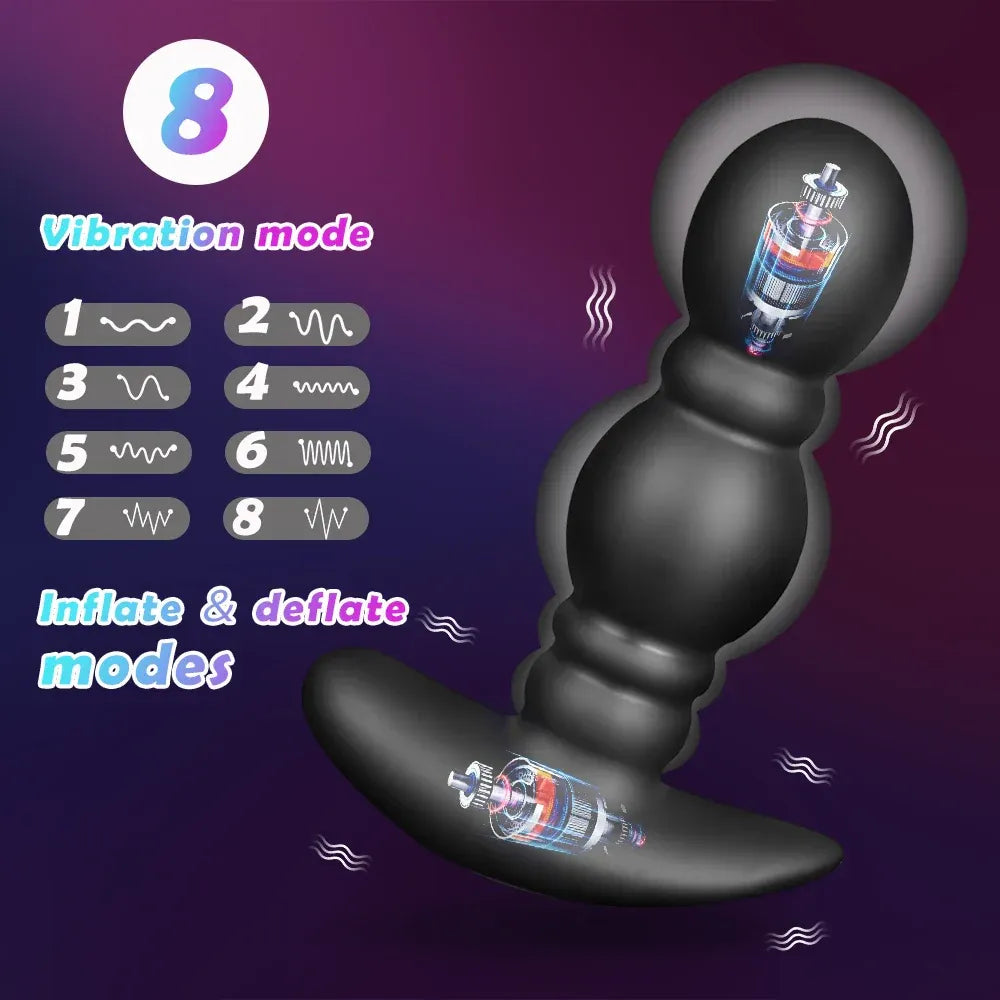 Double Motor Inflatable Anal Plug For Men-2
