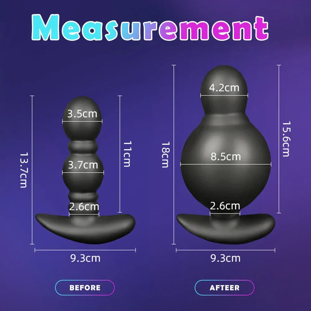 Double Motor Inflatable Anal Plug For Men-4