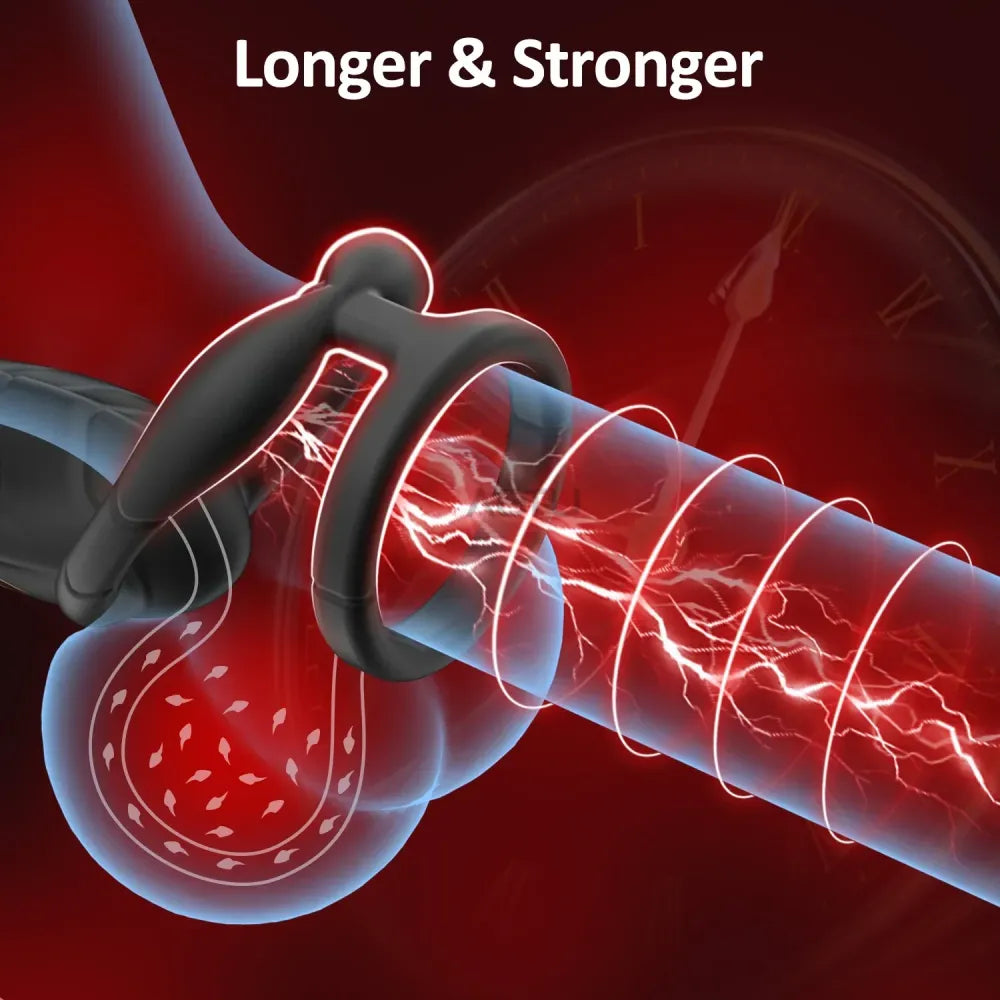 Double Ring Prostate Vibrator for Men - Delay Ejaculation-2
