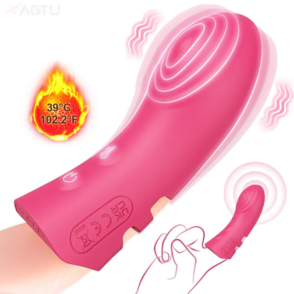 Heated Finger Vibrator for Couples - Clitoral & G-Spot Stimulation-5