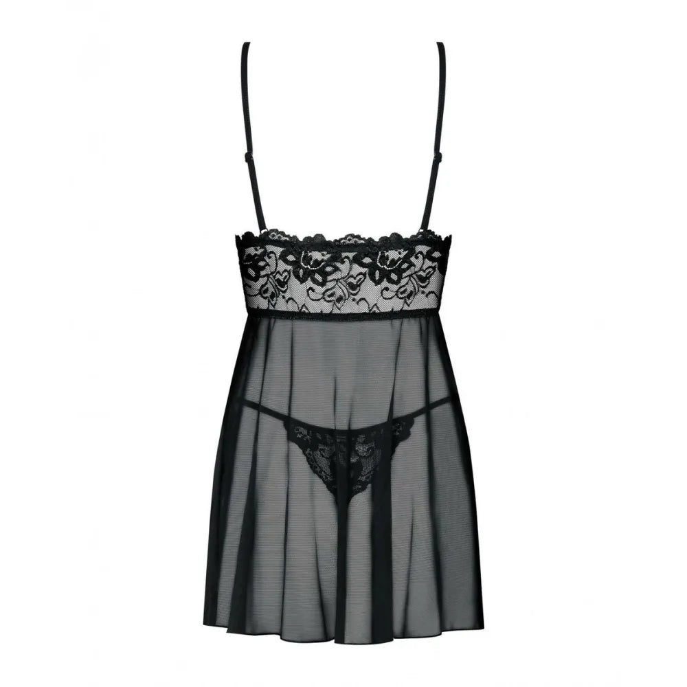 Imperia Babydoll & Thong L/Xl By Obsessive Idillia Babydoll Black-2