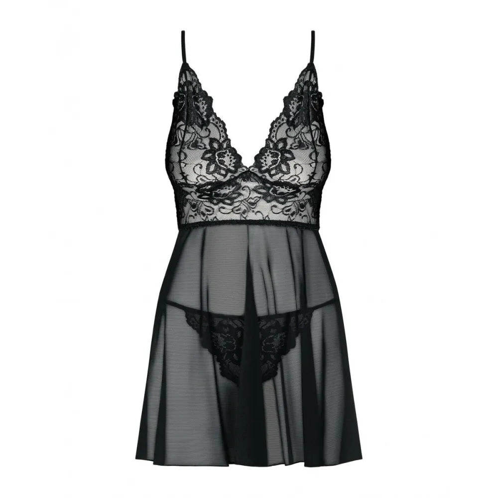 Imperia Babydoll & Thong L/Xl By Obsessive Idillia Babydoll Black-3