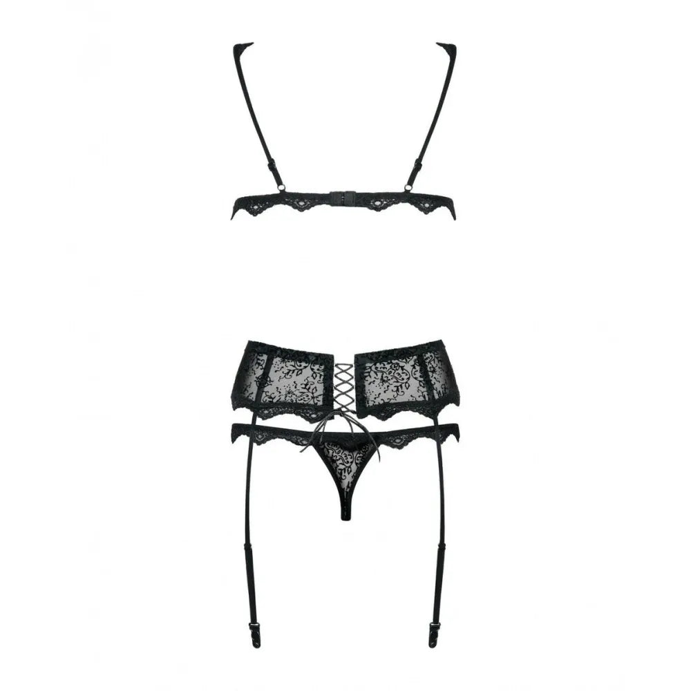 Lace Underwear Set By Obsessive Emperita Black L/Xl-1