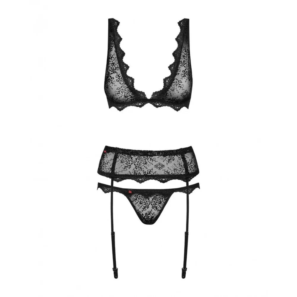 Lace Underwear Set By Obsessive Emperita Black L/Xl-2