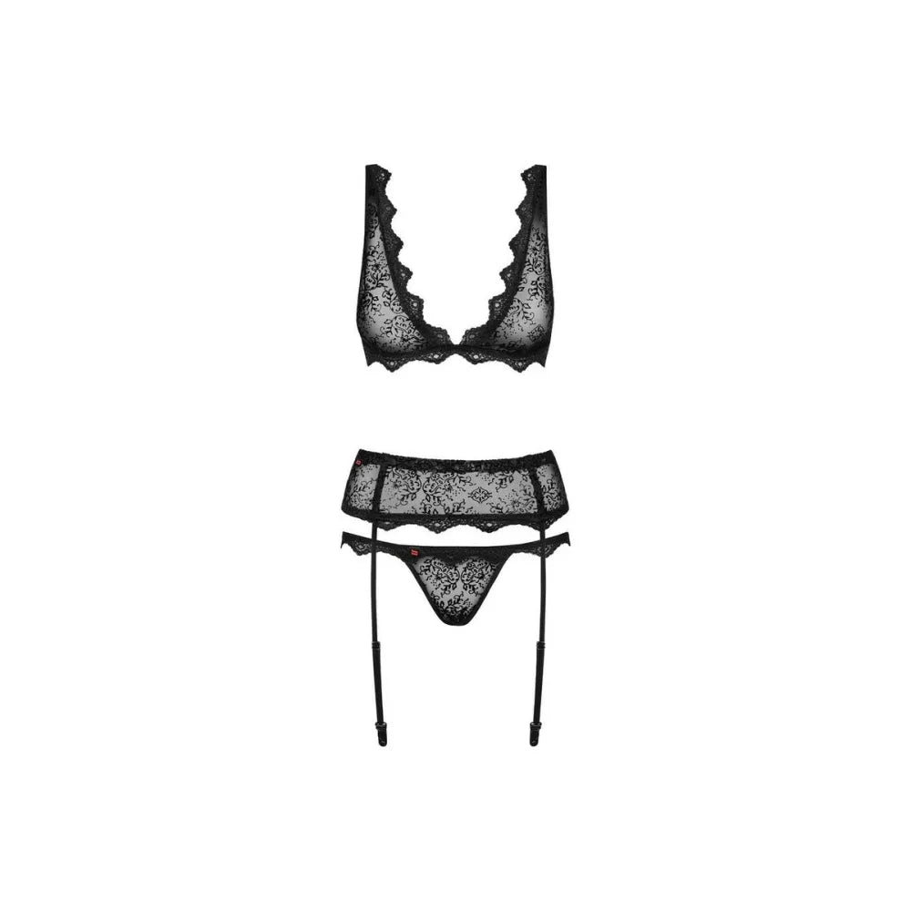 Lace Underwear Set By Obsessive Emperita Black L/Xl-3
