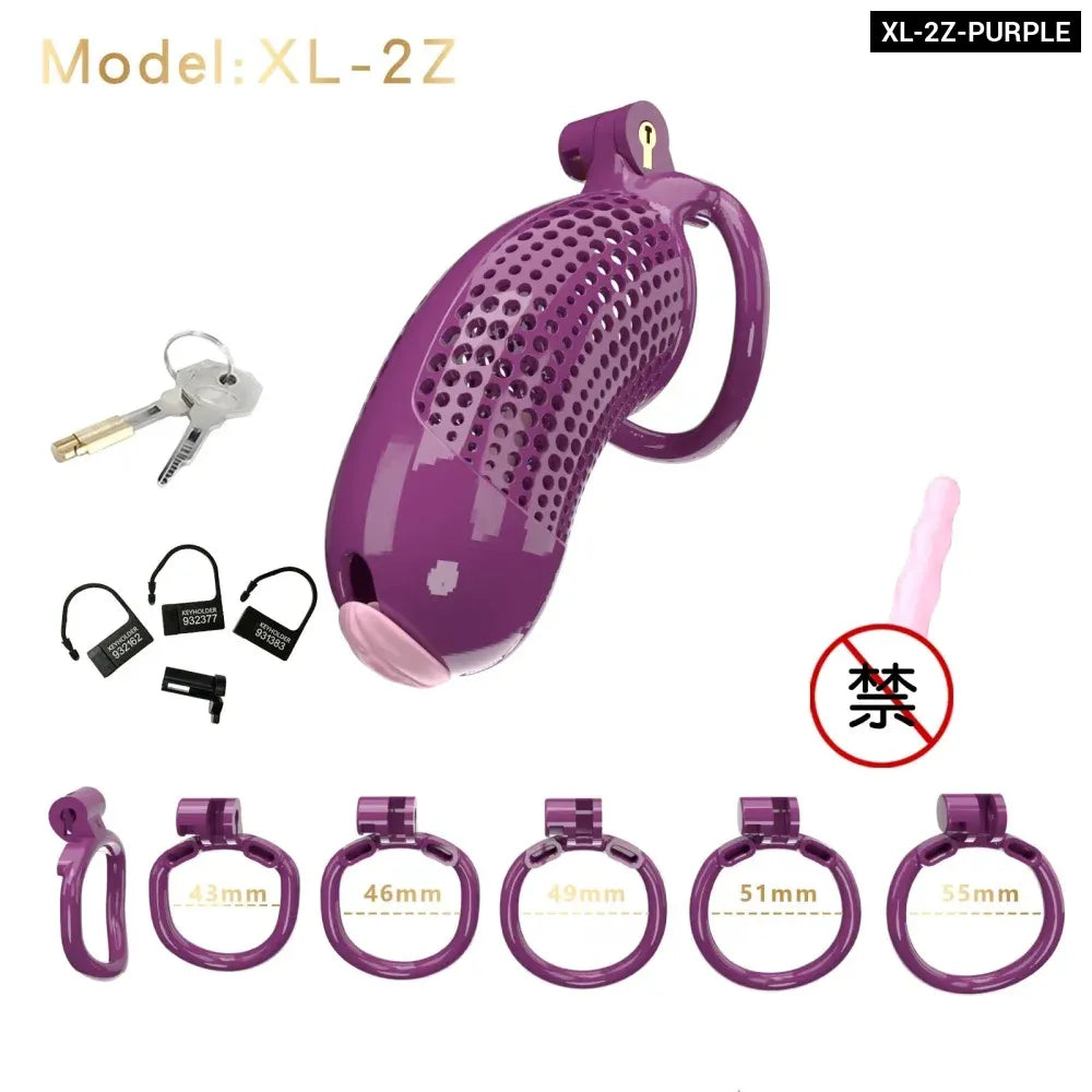 Large Male Chastity Cage Lightweight Plastic Cock Cage for Men for Bdsm-6