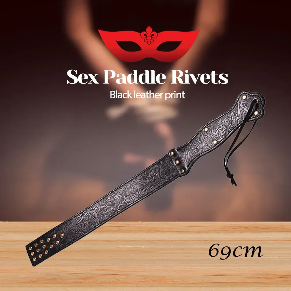 Leather Sex Paddle 22.7In Adult Flogger For Bdsm Play Bondage Cosplay-2