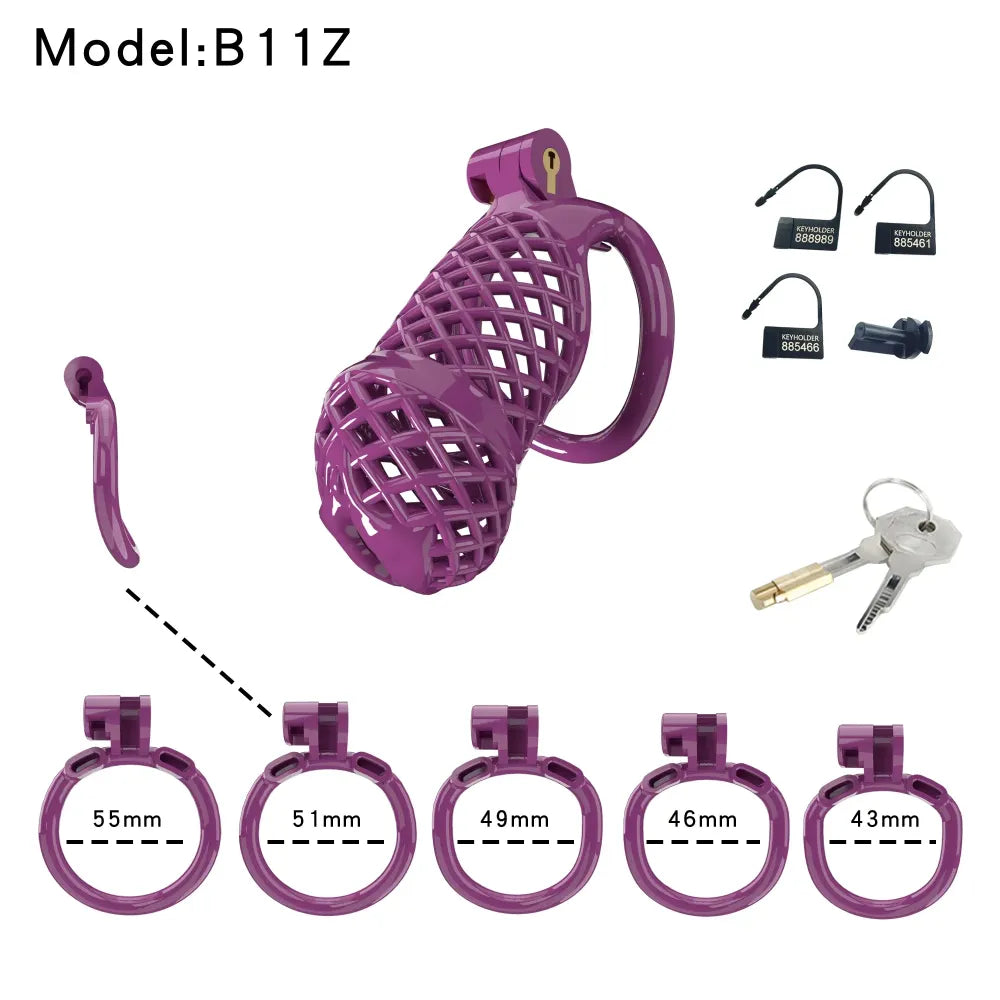 Lightweight Male Chastity Cage Plastic Cock Cage for Men-21