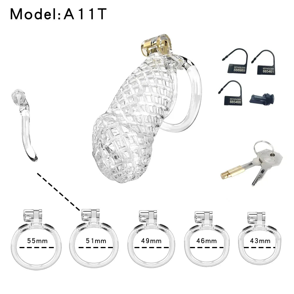 Lightweight Male Chastity Cage Plastic Cock Cage for Men-7