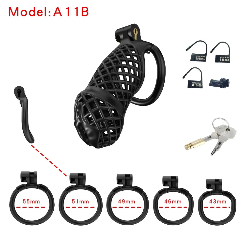 Lightweight Male Chastity Cage Plastic Cock Cage for Men-12